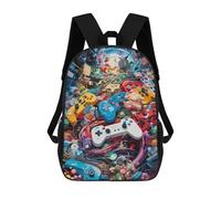 sinyumoney Video Game Controllers in Artistic Chaos Mochila Escolar Para Niños Y Niñas, Mochila Informal De Viaje, Mochila De Gran Capacidad Para El Día A Día 17inch