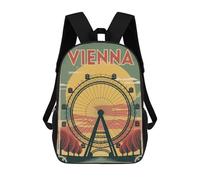 sinyumoney Vienna Ferris Wheel Vintage Travel Mochilas Mochilas Infantiles Mochila Escolar Mochila Escolar Infantil Impresa En 3D Mochilas De Viaje De Moda Para Niños De Primaria Y Secundaria 17inch