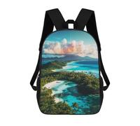 sinyumoney View of A Tropical Island Mochilas Impresas En 3D 17inch Mochila Escolar Infantil Para Exteriores, Mochila Informal De Día, Bolsas De Viaje Informales Para Estudiantes De Secundaria