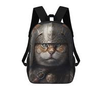 sinyumoney Viking Cat Wearing Armor Mochila Escolar, Mochila De Viaje Para La Universidad, Mochilas Para Acampar, Aventuras Al Aire Libre Y Viajes Diarios 17inch
