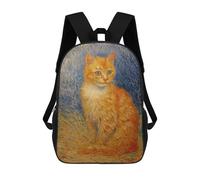 sinyumoney Vincent Van Gogh's Cat Painting Mochila Escolar, Bolso De Negocios, Bolso Para Portátil Resistente Para Niñas Y Adolescentes 17inch