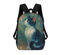 sinyumoney Vincent's Cat A Whimsical Painting Mochila Escolar Para Secundaria, Mochila Informal Para Niñas Y Adolescentes 17inch