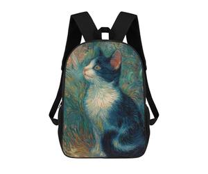 sinyumoney Vincent's Cat A Whimsical Painting Mochila Escolar Para Secundaria, Mochila Informal Para Niñas Y Adolescentes 17inch