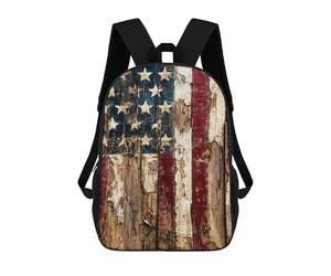 sinyumoney Vintage American Flag on Wood Mochilas Escolares Ligeras Para Aeropuerto, Estudiantes Universitarios, Mochila Para La Escuela/trabajo/viajes 17inch