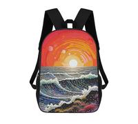 sinyumoney Vintage Beach Art Mochila Escolar Para Niños Con Impresión 3D, Mochila Moderna Para Niños Y Niñas, Mochila Informal Para Estudiantes. 17inch