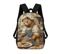 sinyumoney Vintage Bear Kitchen Mochila Escolar Infantil Impresa En 3D Para Niños, Mochilas De Viaje, Bolsas Para Libros, Mochila Escolar Infantil 17inch