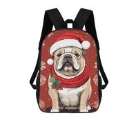 sinyumoney Vintage Bulldog Xmas Mochila Escolar Infantil Impresa En 3D Para Niños, Mochilas De Viaje, Bolsas Para Libros Para Niños Estudiantes De Primaria 17inch