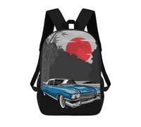 sinyumoney Vintage Car Mochilas Para Niños Mochila Escolar De Moda Mochila Escolar Impresa En 3D Para Niños Estudiantes De Primaria Y Secundaria 17inch
