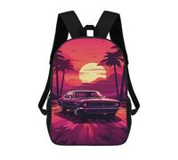 sinyumoney Vintage Car Sunset Drive Mochila Escolar Informal Para El Día A Día, Para La Escuela, El Trabajo Y Los Viajes Para Hombres, Mujeres Y Adolescentes. 17inch