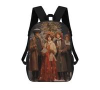 sinyumoney Vintage Carolers Xmas Mochila Escolar Mochila Para Niños Impresa En 3D Mochilas Infantiles Para Niños Y Niñas Mochilas Escolares Mochilas De Viaje Para Niños 17inch