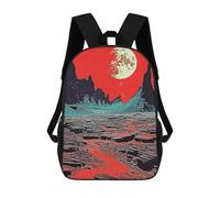 sinyumoney Vintage Collage Red Nature Mochila De Peluche Con Dibujos Animados, Mochila 3D Para Niños, Bolsa Escolar, Idea De Regalo De Cumpleaños Para Niños Y Niñas 17inch