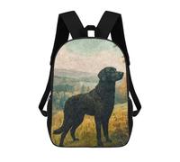 sinyumoney Vintage Curly Coated Dog Mochila Escolar Para Niños Y Niñas, Mochila Informal De Viaje, Mochila De Gran Capacidad Para El Día A Día 17inch