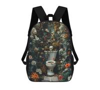 sinyumoney Vintage Dark Toilett Mochila Escolar De Moda Para Estudiantes, Adecuada Para Niños Y Niñas, Mochila Informal Para Viajes Al Aire Libre, Esencial Para El Día A Día 17inch