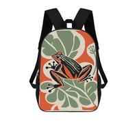 sinyumoney Vintage Frog Print Mochilas Infantiles Impresas En 3D De 17 Pulgadas. Mochila Escolar Informal Impresa En 3D Para Niños De Primaria Y Secundaria.