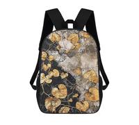 sinyumoney Vintage Gold Pothos Vines Mochila Escolar Impresa En 3D 17inch Mochilas De Moda Para Niños, Mochilas Escolares Para Niños De Primaria Y Secundaria