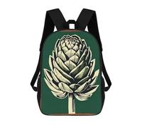 sinyumoney Vintage Green Artichoke Mochilas Para Niños 17inch Mochila Escolar Mochila Escolar Impresa En 3D Para Niños De Primaria Y Secundaria