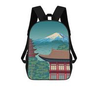 sinyumoney Vintage Japanese Village Mochila Escolar Infantil Con Impresión 3D, Mochila Escolar Informal Para Niños De Primaria Y Secundaria 17inch