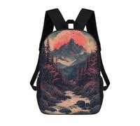 sinyumoney Vintage Landscape Asian Mochila Escolar Para Niños, Mochila Escolar Impresa En 3D Para Estudiantes De Primaria Y Secundaria 17inch