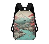 sinyumoney Vintage Mount Fuji Spring Mochilas Infantiles Mochila Escolar Mochila Impresa En 3D Para Niños Mochilas De Viaje Bolsas Para Libros Mochila Escolar Para Niños 17inch