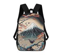sinyumoney Vintage Mountain Japan Mochilas Para Niños Mochila Escolar Mochila Escolar Impresa En 3D Para Niños Estudiantes De Primaria Y Secundaria 17inch