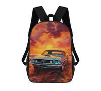 sinyumoney Vintage Muscle Car Sunset Mochila Escolar Informal Para El Día A Día, Para La Escuela, El Trabajo Y Los Viajes Para Hombres, Mujeres Y Adolescentes. 17inch