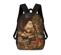 sinyumoney Vintage Santa Claus Mochila Escolar Infantil De Moda Informal Mochilas Infantiles Impresas En 3D Mochila Grande Para Niño 17inch