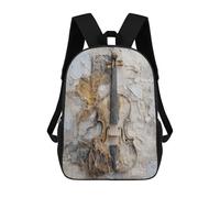 sinyumoney Vintage Violin Wall Art Mochila Escolar Impresa En 3D 17inch Mochila Escolar Infantil Mochilas De Viaje Mochila Informal De Moda Para Niños Y Estudiantes