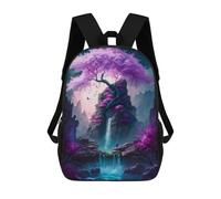 sinyumoney Violet Magical Tree Mochilas De Moda Impresas En 3D 17inch Mochila Escolar Informal Para Niños De Primaria Y Secundaria