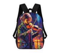 sinyumoney Violinist in The City Mochila Escolar Resistente Al Agua, Mochila De Viaje, Bolsa Para Computadora - Perfecta Para Viajes, Trabajo Y Uso Diario 17inch