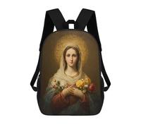 sinyumoney Virgin Mary Holding Flowers Mochila Escolar Para El Trabajo, Negocios, Universidad, Escuela Para Hombres/mujeres 17inch