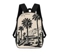 sinyumoney Vista Las Palmas Palm Springs Illustration Mochila Escolar Impresa En 3D 17inch Mochila Escolar Infantil Mochilas De Viaje Mochila Informal De Moda Para Niños Y Estudiantes