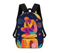 sinyumoney Vivid Fauvist Vision of The Thinker Mochila Escolar Para Institutos Y Escuelas Secundarias. Mochila Informal Para Adolescentes, Chicas, Chicos, Mujeres Y Hombres. 17inch