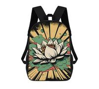 sinyumoney Vivid Lotus Flower Pop Art Mochila Escolar De Moda Para Estudiantes, Adecuada Para Niños Y Niñas, Mochila Informal Para Viajes Al Aire Libre, Esencial Para El Día A Día 17inch