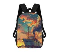 sinyumoney Vivid Sunset Cruise Ship Artwork Mochila Escolar Para El Trabajo, Negocios, Universidad, Escuela Para Hombres/mujeres 17inch