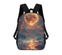 sinyumoney Volcanic Moon Over Frozen Lake Mochila Escolar Ligera Para Aeropuerto, Estudiantes Universitarios, Mochila Para Niños/niñas/adolescentes 17inch