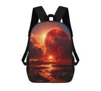 sinyumoney Volcanic Red Moon Mochila Escolar Para Niños Con Impresión 3D, Mochila Moderna Para Niños Y Niñas, Mochila Informal Para Estudiantes. 17inch