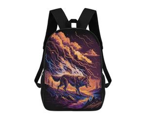sinyumoney Volcanic Wolf Majesty Mochila Escolar Resistente Al Agua, Mochila Escolar De Negocios Para Hombres/mujeres 17inch