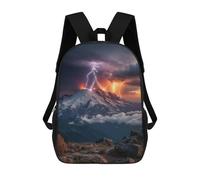 sinyumoney Volcano Eruption Lightning Storm Mochilas Escolares De Moda Para Papelería, Impermeables, Informales, Para Hombres, Mujeres Y Adolescentes 17inch