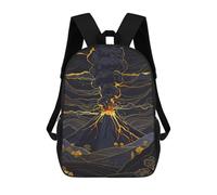 sinyumoney Volcano Eruption with Golden Accents Mochila Escolar Infantil De Moda Informal Mochilas Infantiles Impresas En 3D Mochila Grande Para Niño 17inch