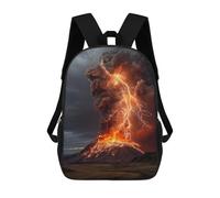 sinyumoney Volcano Eruption with Lightning Strikes-2 Mochila Mochila Informal Para El Día A Día, Para La Escuela, El Trabajo Y Los Viajes Para Hombres, Mujeres Y Adolescentes 17inch