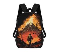 sinyumoney Volcano's Edge A Solo Journey Mochila Escolar Para Niños Mochila Escolar Impresa En 3D Mochila Escolar De Moda Para Niños De Primaria Y Secundaria 17inch