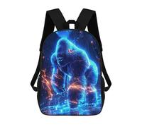 sinyumoney Voltage King - The Neon Gorilla Awakens Mochila Escolar, Mochila Infantil Para Niños Y Adolescentes, Regalos, Mochilas De Día Con Impresión 3D, Mochila Escolar, Mochila Para Libros 17inch