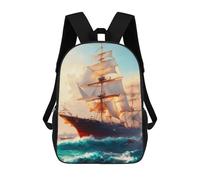 sinyumoney Voyage of The Sailing Ship Mochila Escolar Para Niños De 17 Pulgadas, Mochila Informal De Viaje Para Niños Y Niñas, Mochila De Gran Capacidad Para El Día A Día 17inch