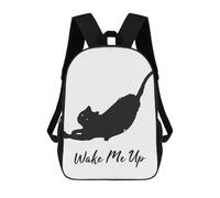 sinyumoney Wake My Cat Up Ilustration Mochila Escolar Infantil, Mochilas Impresas En 3D, Mochilas Escolares De Moda Para Niños De Primaria Y Secundaria 17inch