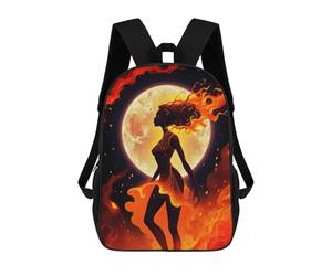 sinyumoney Walk through The Fire Mochila Escolar, Mochila De Viaje Para La Universidad, Mochilas Para Acampar, Aventuras Al Aire Libre Y Viajes Diarios 17inch