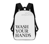 sinyumoney Wash Your Hands Mochila, Mochila Infantil, Mochila Escolar Para Estudiantes, Mochila Para Libros, Mochila Escolar Impresa En 3D Para Niños Y Niñas 17inch