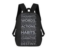 sinyumoney Watch Your Thoughts Mochila Escolar Para Ordenador Portátil Para La Escuela/trabajo/viajes: Perfecta Para Viajes, Trabajo Y Uso Diario 17inch