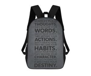 sinyumoney Watch Your Thoughts Words Mochila Escolar Infantil Impresa En 3D 17inch Mochilas De Moda Para Niños De Primaria Y Secundaria