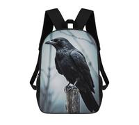 sinyumoney Watchful Crow on Wooden Mochila Escolar Mochilas Escolares Para Niñas Y Niños Mochila Con Bolsillo Mochila Escolar De Moda Mochila Infantil 17inch
