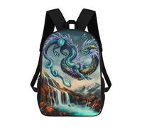 sinyumoney Water Elemental Dragon Mochila Escolar Infantil De 17 Pulgadas Con Estampado 3D De Películas De Anime Para Niños, Mochila De Viaje, Mochila Escolar Infantil